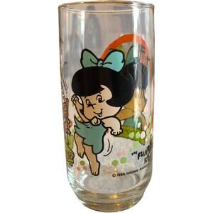 1986 Flintstones Kids Pebbles Pizza Hut Glass Hanna Barbera